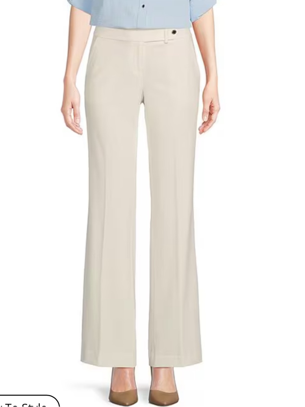Calvin Klein classic fit women’s cream trousers, size 6, new with tags